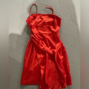Zara red satin mini dress